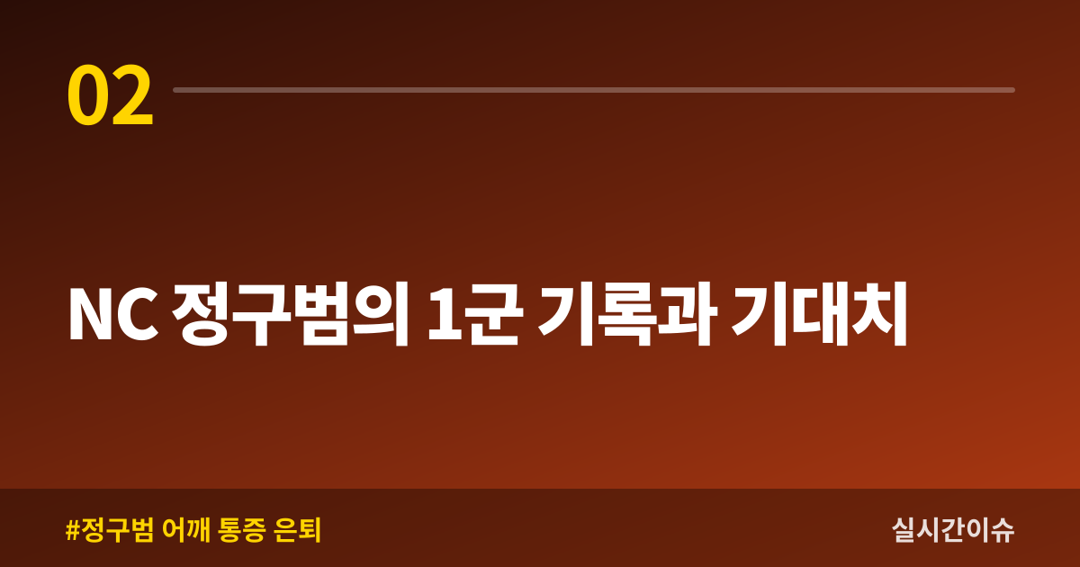 NC 정구범의 1군 기록과 기대치