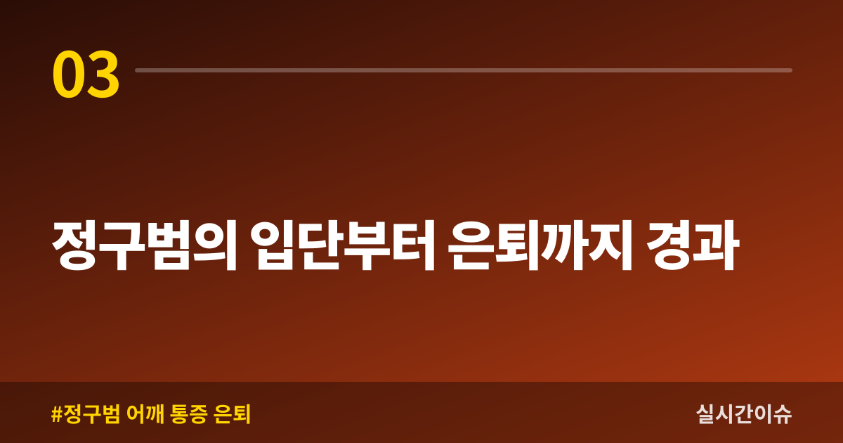 정구범의 입단부터 은퇴까지 경과