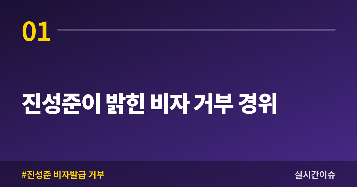 진성준이 밝힌 비자 거부 경위