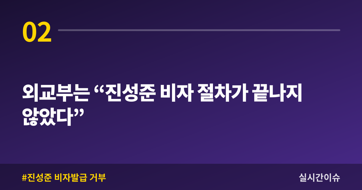 외교부는 “진성준 비자 절차가 끝나지 않았다”