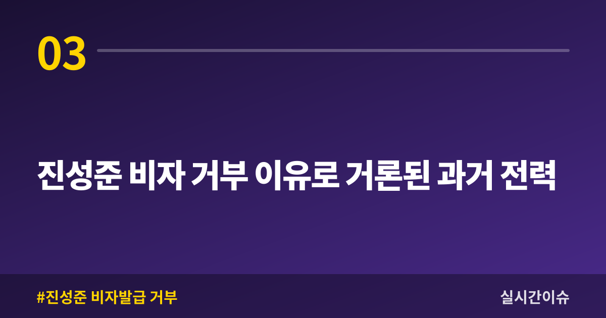 진성준 비자 거부 이유로 거론된 과거 전력