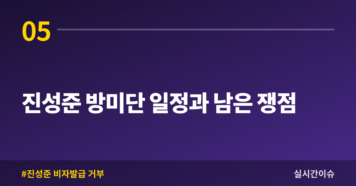 진성준 방미단 일정과 남은 쟁점