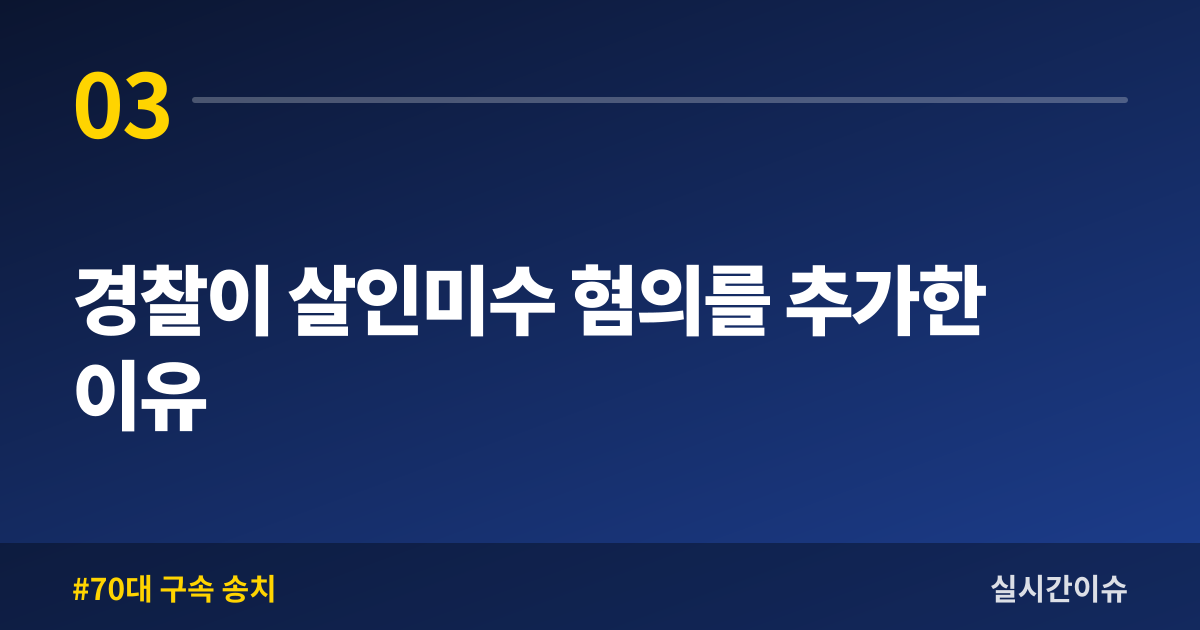 경찰이 살인미수 혐의를 추가한 이유