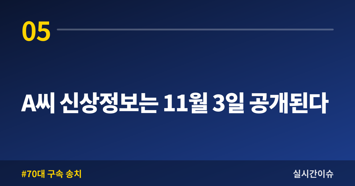 A씨 신상정보는 11월 3일 공개된다