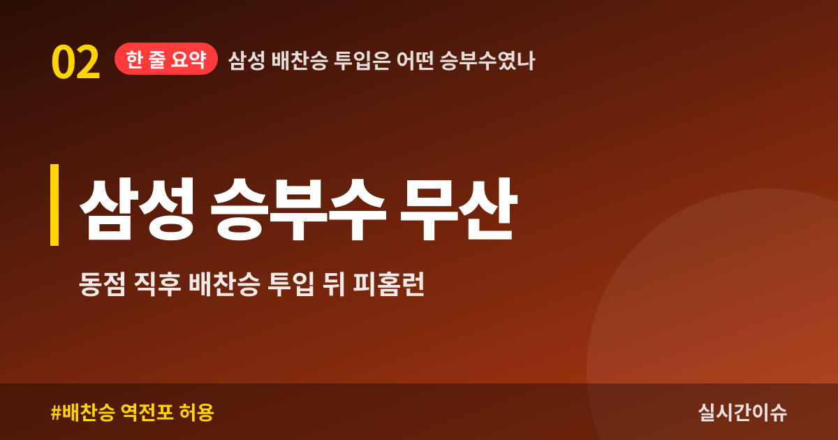 삼성 배찬승 투입은 어떤 승부수였나