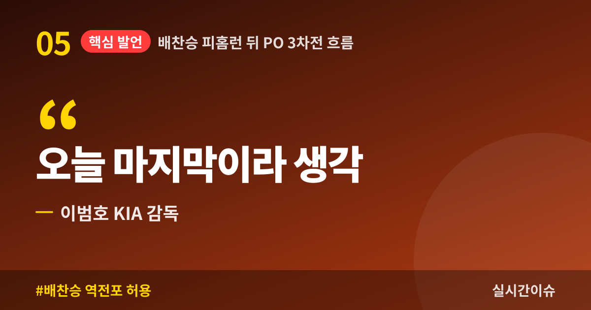 배찬승 피홈런 뒤 PO 3차전 흐름