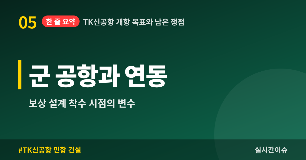 TK신공항 개항 목표와 남은 쟁점
