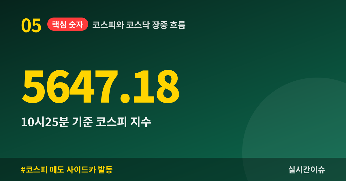 코스피와 코스닥 장중 흐름