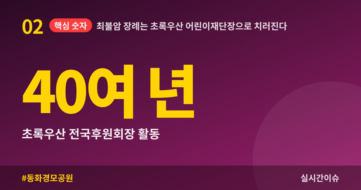 최불암 장례는 초록우산 어린이재단장으로 치러진다